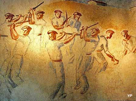 Fresques de Gaspar Montes Iturrioz - danse du bâton