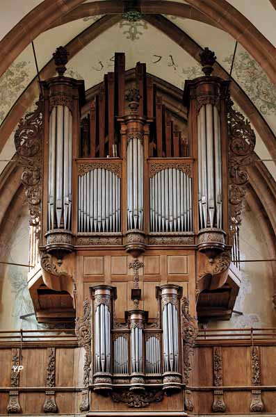 Abbatiale Saint-Étienne - façade de l'orgue Silbermann