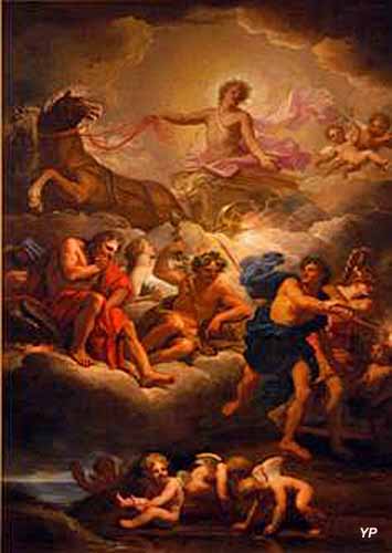 Apollon et le char du soleil avec l'assemblée des dieux, Huile sur toile (Jean Jouvenet, vers 1680-1690)

Inv. : D. 872.2.2

