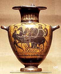 vase grec décoré d'un char (Musée Abbaye Saint-Germain)