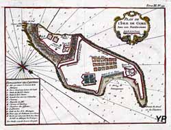 Plan de l’Ile de Gorée avec ses fortifications
