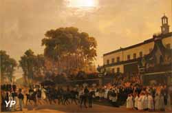 L'arrivée devant l'hôtel de ville de Versailles du char funèbre portant à Dreux le corps du duc d'Orléans le 4 août 1842 (Ferdinant Wachsmuth) - Musée Lambinet