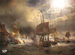 Combat d'Ouessant, 23 juillet 1778 (huile sur toile, Théodore Gudin, 1848)