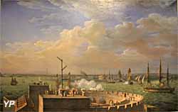La rade de Cherbourg (huile sur toile, Louis-Philippe Crépin, 1822) - Musée national de la Marine