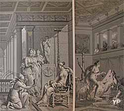 Hôtel de Cordon - Les amours de Psyché et Cupidon (papier peint, XVIIIe s.)
