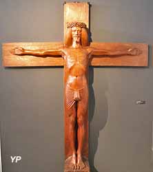 Autoportrait en crucifié (acajou sculpté, Georges Lacombe)