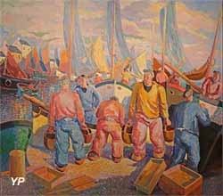 Port breton, le départ des pêcheurs (Eugène-Pierre Savigny dit Pierre de Belay, 1937)