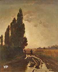 La route sous la pluie (Léon Belly, 1854)