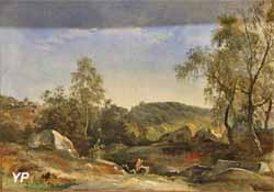 Halte des peintres à Fontainebleau (Auguste-Xavier Leprince, 1820)
