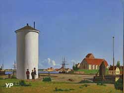 Vue du port de Korsor (Carl Flindt Dahl, 1863)