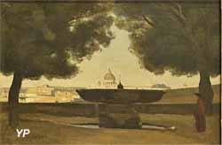 La vasque de l'Académie de France à Rome (Jean-Baptiste Camille Corot, 1826)