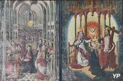 Pentecôte et Couronnement de la Vierge (tableau sur bois, XVe s.)
