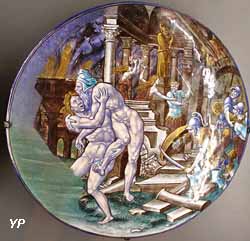 Enée fuyant Troie en flammes (Pierre Courteys,  vers 1550)