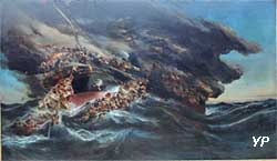 L'incendie du steamer Austria (Eugène Isabey)