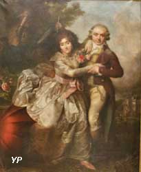 Portrait de Jean-Baptiste de Mareilhac et de son épouse née Émilie Bonneau de la Cure à l'impromptu (François-Louis Lonsing)