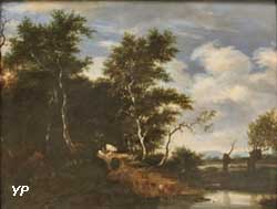 Lisière de forêt avec un berger menant boire son troupeau (Jacob Salomonsz, van Ruysdael)