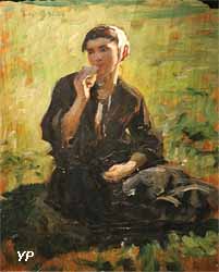 Femme assise dans un pré (Jules Breton)
