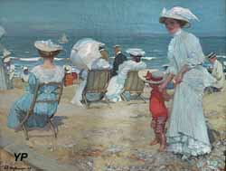 Sur la plage (Charles Hoffbauer, 1907)