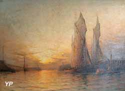 Entrée au port de Boulogne, soleil couchant (Georges Ricard-Cordingley, 1906)