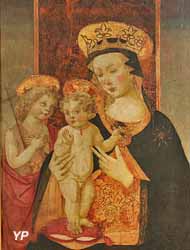 La Vierge couronnée, l'Enfant Jésus et saint Jean-Baptiste (Maître de San Miniato)