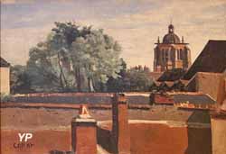 Orléans, vue prise d'une fenêtre en regardant la tour Sainte Paterne (Jean-Baptiste Camille Corot)