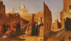 Le Caire. Deux vues animées des rues de la ville (colonel Jean-Charles Langlois, 1850)