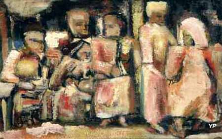 Scènes de rues, huile sur toile (Edgar Melik, 1930)