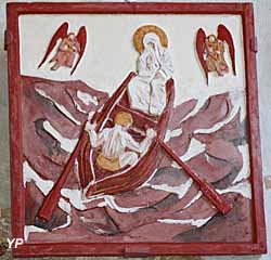 Chapelle Saint-Julien - Julien, passeur, fait traverser un lépreux affamé, c'était le Christ