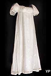 Robe à manches en mousseline de coton blanc