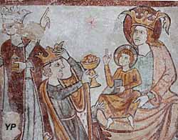 Église Saint-Laurent-et-Notre-Dame - L'adoration des rois mages (fresque du XIIIe s.)