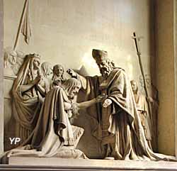 Église Notre-Dame - saint Rémi baptisant Clovis, plâtre (de Villers, 1842)