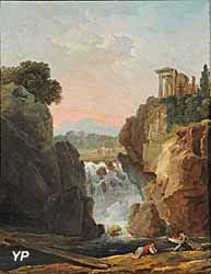 Un dessinateur devant les cascatelles de Tivoli (Hubert Robert, huile sur toile - collection Michael Pächt)