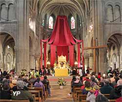 Sainte Tunique lors de l'ostension (présentation) de Pâques 2016