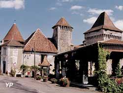 Château et halle de Varaignes (doc. Office de Tourisme Intercommunal du Haut Périgord à Varaignes)