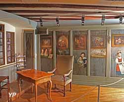 Murs peints par Mathieu Mieg dans sa maison