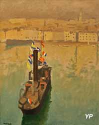 Le bateau pavoisé, Marseille (Albert Marquet, 1916)