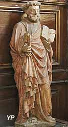 Statue de saint Pierre (pierre calcaire polychrome, XVe s.)