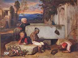 Souvenir de la Turquie d'Asie : enfants turcs jouant avec une tortue (Alexandre Gabriel Descamps, 1836)