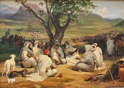 Le Parlementaire et les Medjeles (chefs arabes en conseil) (Émile Jean Horace Vernet, 1834)
