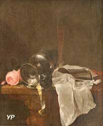 Roses, coupe et timbale avec deux verres sur une table (Jan Davidsz, de Heem)