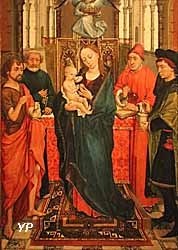 Vierge à l'Enfant, entourée des saints Jean-Baptiste, Pierre, Côme et Damien (Maître de la Rédemption du Prado)