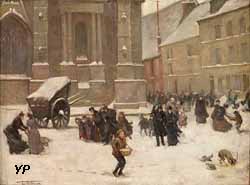 Sortie de la cathédrale d'Évreux (Charles Denet)
