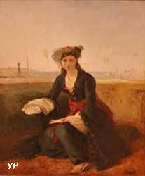 Jeune turque sur les rives du Bosphore (François-Auguste Biard)