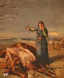 Une jeune fille cosaque trouve Mazeppa évanoui sur le cheval sauvage (Théodore Chassériau, 1851)