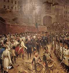 Après le siège de 1815, la garnison sort de la ville avec les honneurs de la guerre (Jean Baptiste Édouard Detaille)