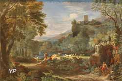 Paysage du Latium avec bergers, troupeaux et château (Gaspard Dughet)