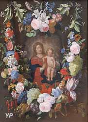 La Vierge et l'Enfant dans une guirlande de fleurs (Frans Ykens et Simon de Vos)