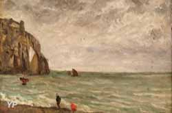 Étretat. La porte vue de la plage (Paul Huet, 1868)