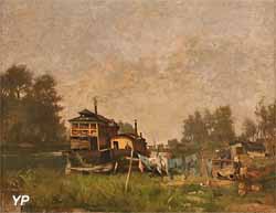 Le bateau-lavoir sur la Seine (Stanislas Lépine)