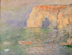 Étretat. La Manneporte, reflets sur l'eau (Claude Monet, 1885)